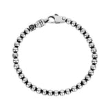 Black-Accented Sphere Link Bracelet - Mens Steel Bead Bracelets - The Steel Shop