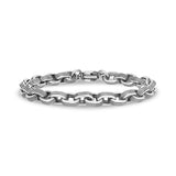 Black Lined Oval Link Bracelet - Mens Steel Bracelets - The Steel Shop