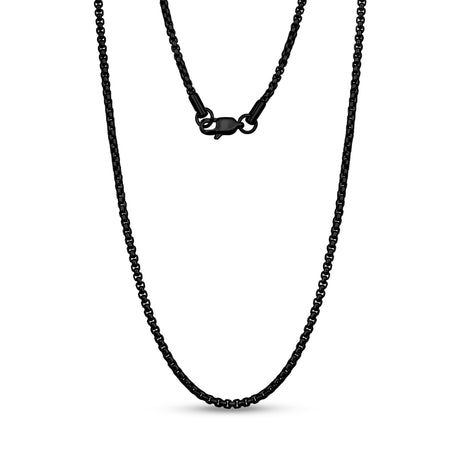 2.5mm Round Box Link Chain - Unisex Necklaces - The Steel Shop