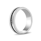 Black Stone Matte Band - Men Ring - The Steel Shop