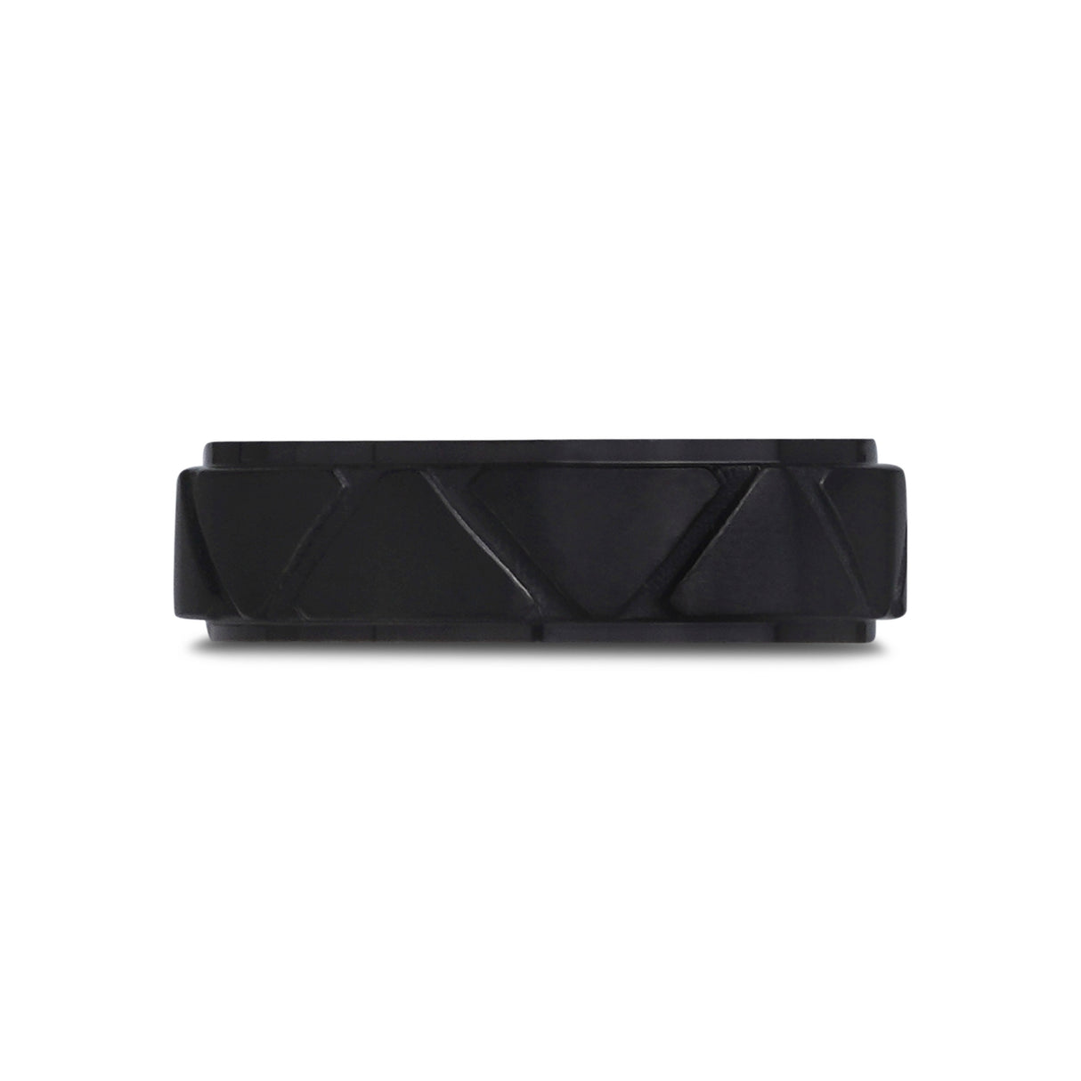 6mm تصميم مثلث أسود حزام قابل للنقش حلقة