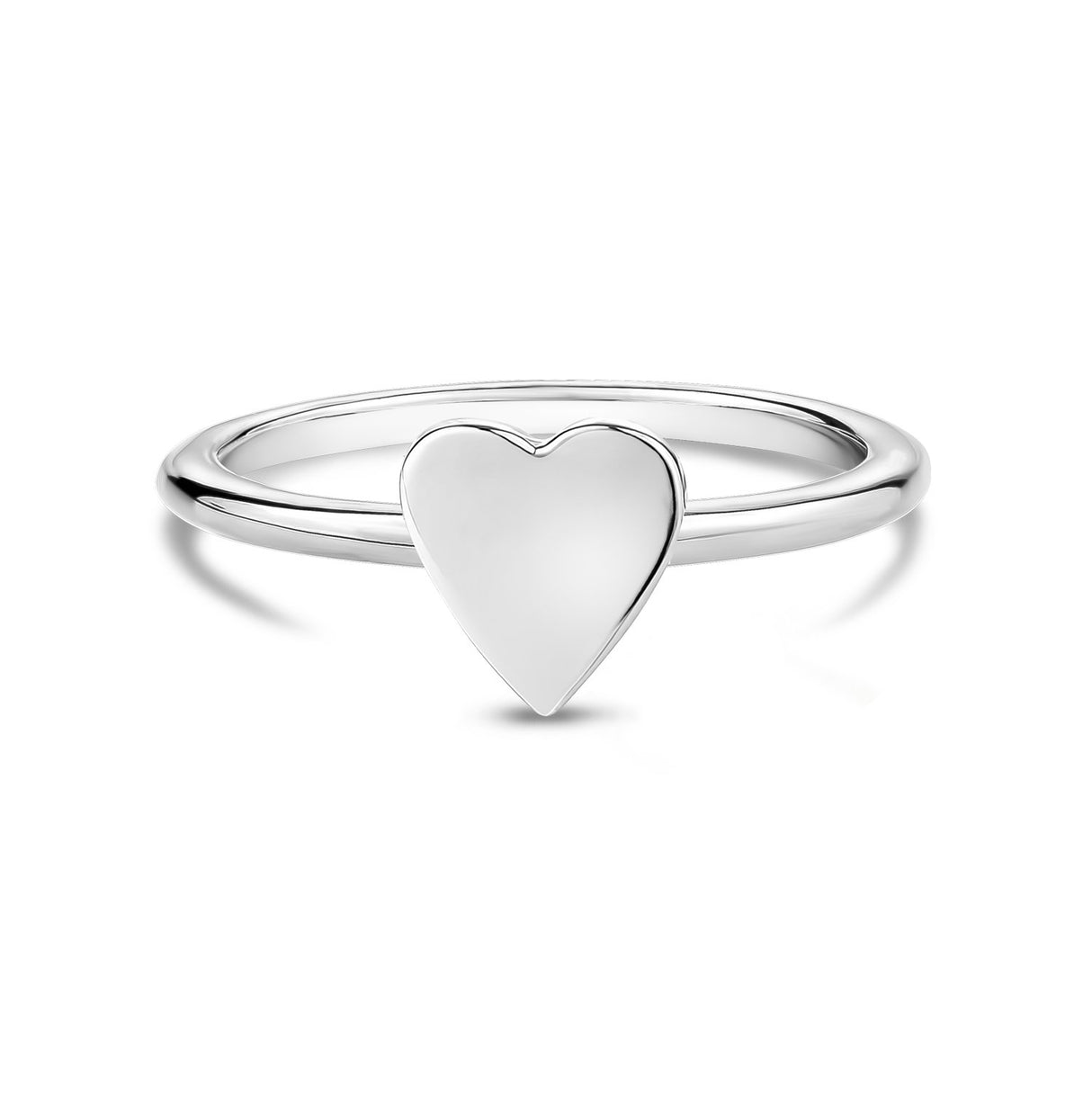 خاتم نسائي - الحد الأدنى من حلقة القلب القابلة للنقش من الفولاذ المقاوم للصدأ