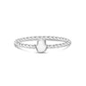 خاتم نسائي - الحد الأدنى من الفولاذ المقاوم للصدأ الملتوي حزام همسة قابل للنقش