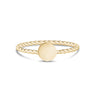 خاتم المرأة - الحد الأدنى من الذهب الصلب الملتوية الفرقة جولة خاتم قابل للنقش